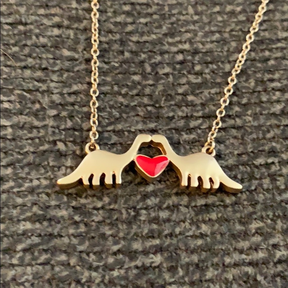 Adorable long neck love necklace